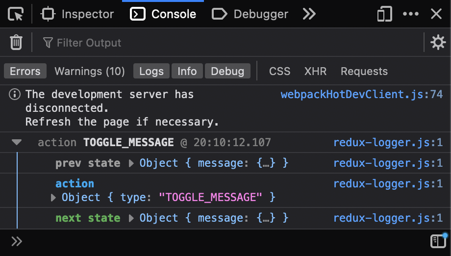 logger output logger output